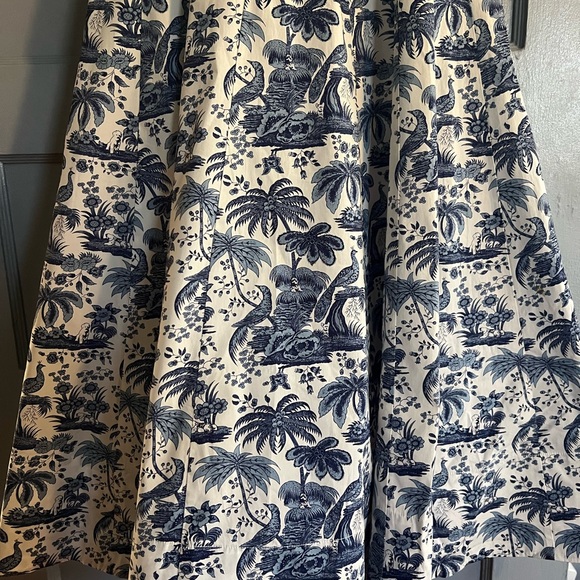 Staud Wells Strapless dress. Blue & While Toile - Picture 5 of 7